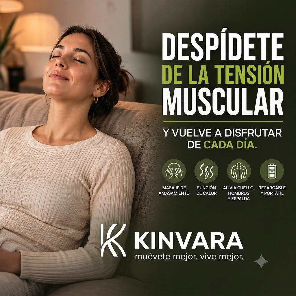 Masajeador Inteligente Kinvara™ DeepRelax | Alivio Muscular con Calor y Masaje de Amasamiento