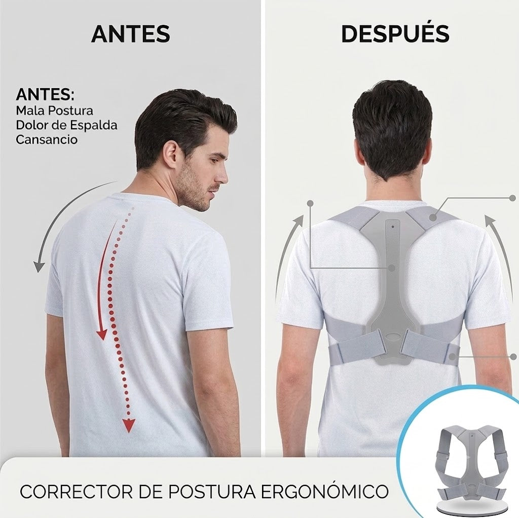 Recupera una postura fuerte y elimina el dolor de espalda desde el primer uso| corrector de postura