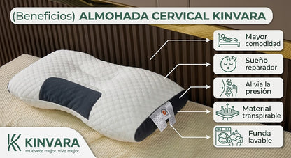 Almohada Cervical Ergonómica Kinvara™ | Descansa Sin Dolor y Despierta Renovado