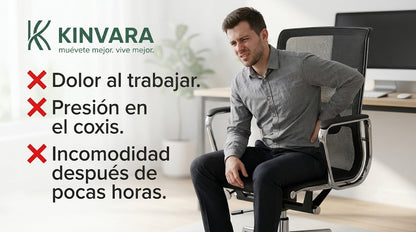Cojín Ergonómico Memory Foam Kinvara™ | Alivia la Presión y Siéntate con Máxima Comodidad