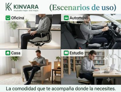 Cojín Ergonómico Memory Foam Kinvara™ | Alivia la Presión y Siéntate con Máxima Comodidad