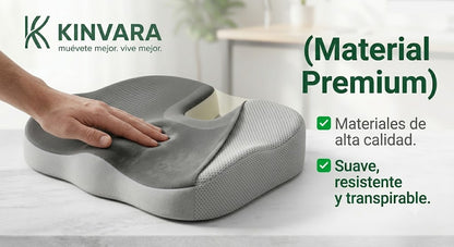 Cojín Ergonómico Memory Foam Kinvara™ | Alivia la Presión y Siéntate con Máxima Comodidad