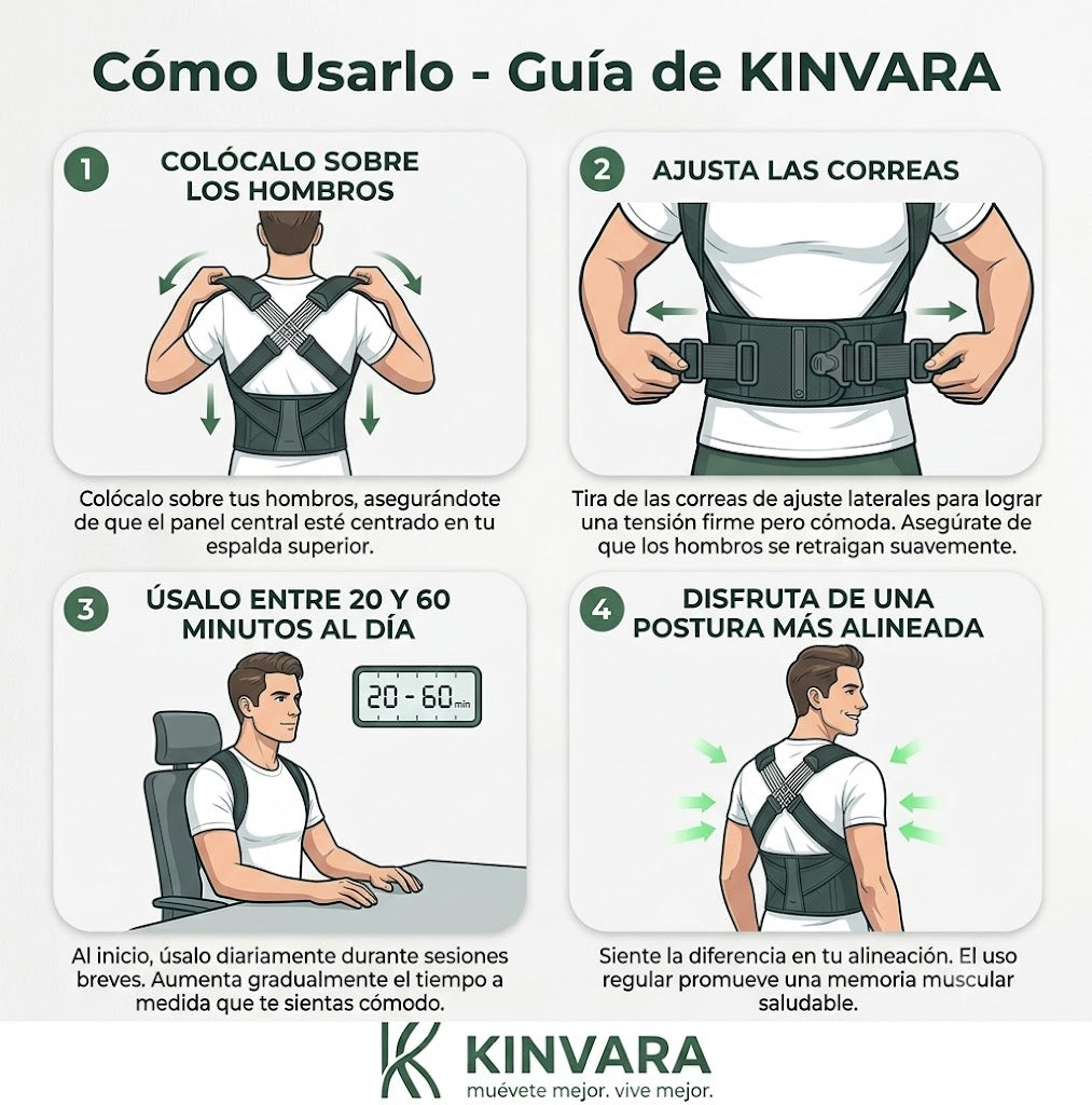 Corrector de Postura Kinvara | Espalda Recta, Más Confianza y Comodidad