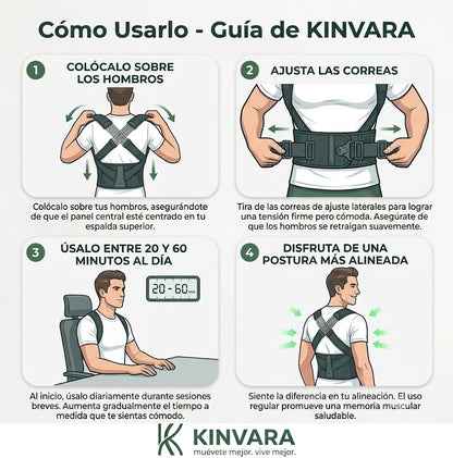 Corrector de Postura Kinvara | Espalda Recta, Más Confianza y Comodidad