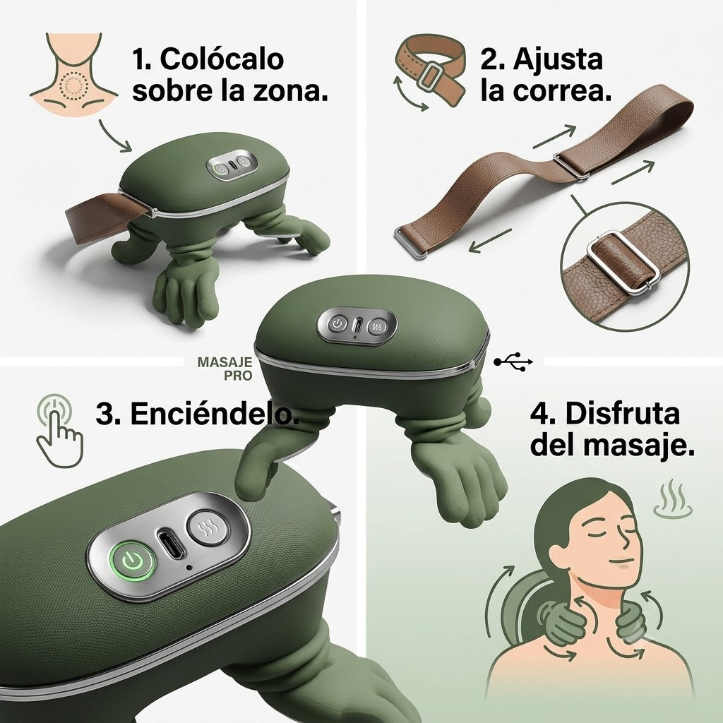 Masajeador Inteligente Kinvara™ DeepRelax | Alivio Muscular con Calor y Masaje de Amasamiento