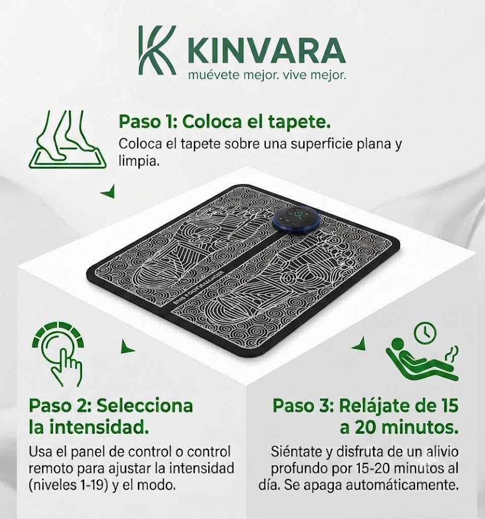 Tapete Masajeador de Pies Kinvara™ | Alivia la Fatiga y Recupera el Bienestar en Cada Paso