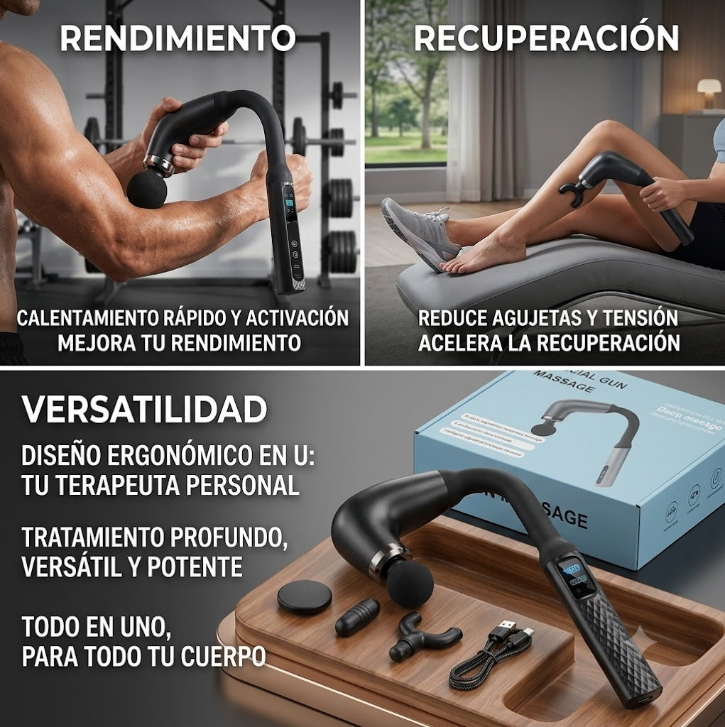 Recupera tu bienestar en minutos con la Pistola de Masaje Kinvara