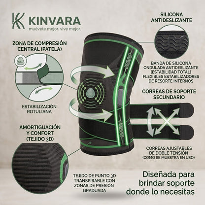 Rodillera Ortopédica Ajustable Kinvara™ | Soporte y Estabilidad para Cada Movimiento