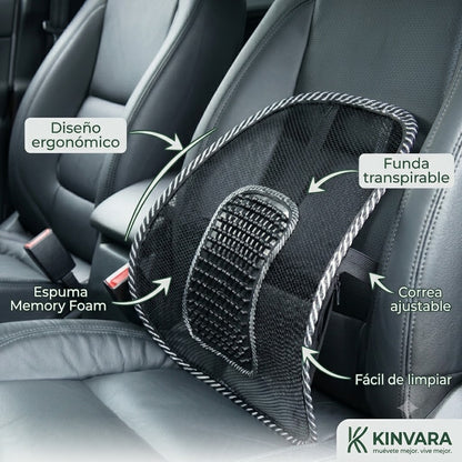 Soporte Lumbar Ergonómico Kinvara™ | Comodidad Inteligente para tu Espalda